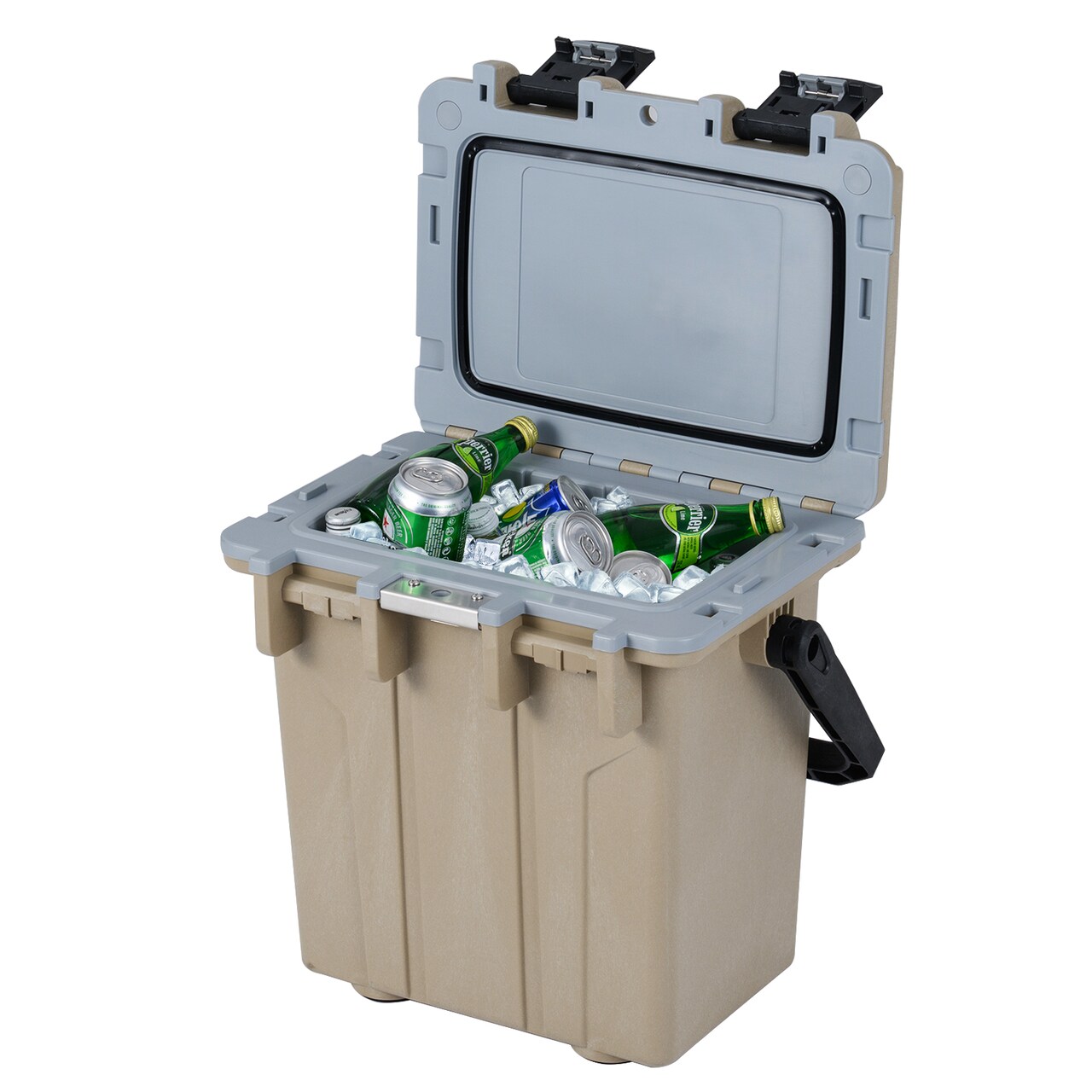 21 QT Hard Ice Chest Cooler with Ergonomic Handle and Built-In Bottle Opener